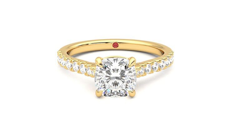 Taylor & Hart Aurora Cushion Engagement Ring 360 degree image 0