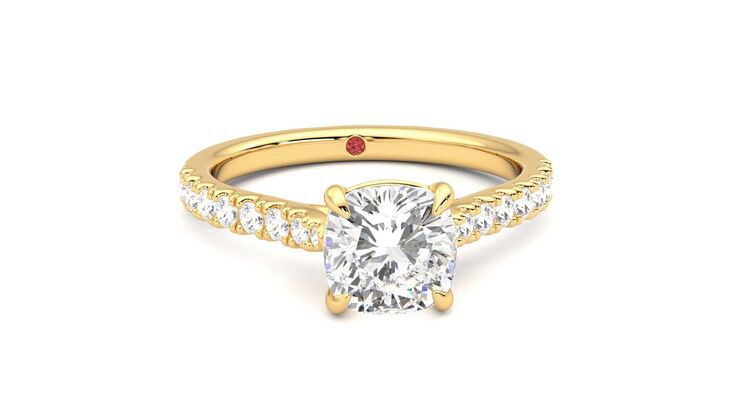 Taylor & Hart Aurora Cushion Engagement Ring 360 degree image 2