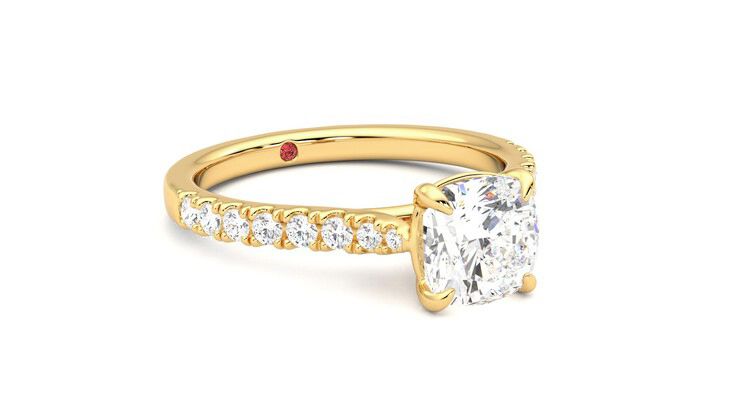 Taylor & Hart Aurora Cushion Engagement Ring 360 degree image 5