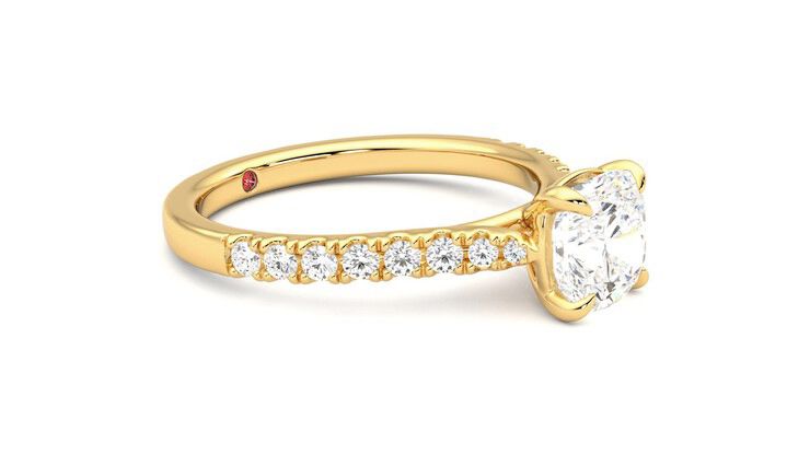 Taylor & Hart Aurora Cushion Engagement Ring 360 degree image 7
