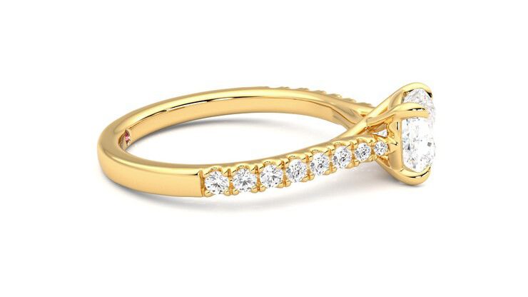 Taylor & Hart Aurora Cushion Engagement Ring 360 degree image 9