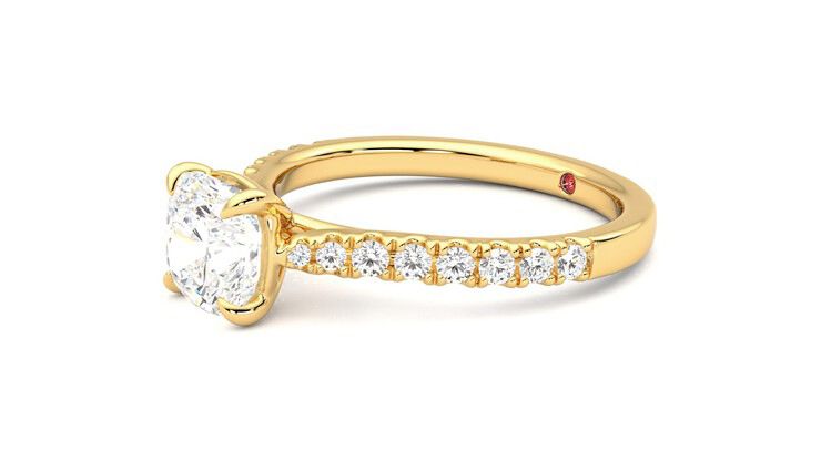 Taylor & Hart Aurora Cushion Engagement Ring 360 degree image 23