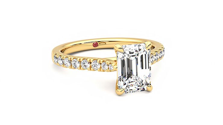Taylor & Hart Aurora Emerald Engagement Ring 360 degree image 4