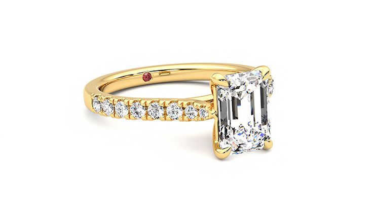 Taylor & Hart Aurora Emerald Engagement Ring 360 degree image 5