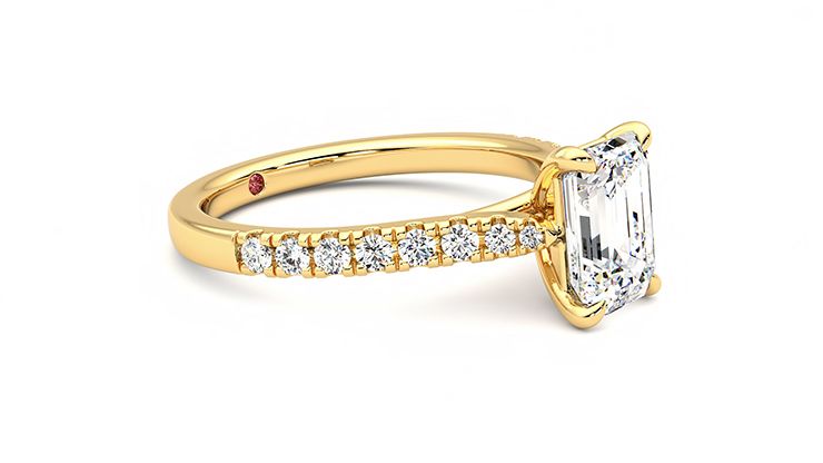 Taylor & Hart Aurora Emerald Engagement Ring 360 degree image 7