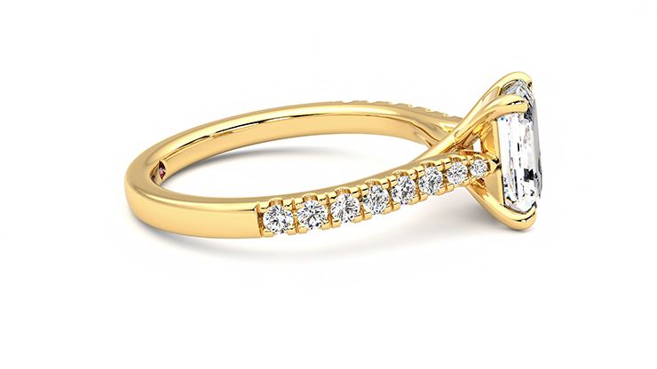 Taylor & Hart Aurora Emerald Engagement Ring 360 degree image 9