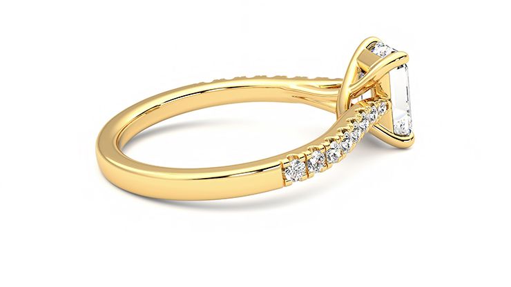 Taylor & Hart Aurora Emerald Engagement Ring 360 degree image 11
