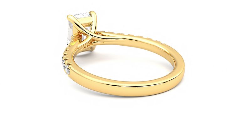 Taylor & Hart Aurora Emerald Engagement Ring 360 degree image 17