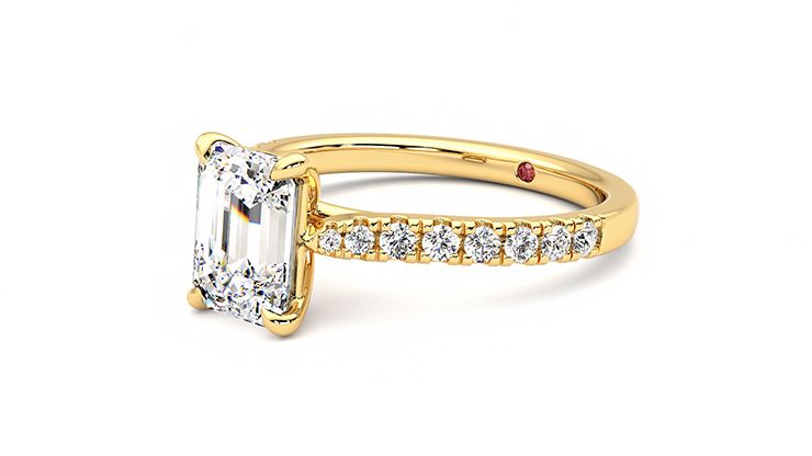 Taylor & Hart Aurora Emerald Engagement Ring 360 degree image 24