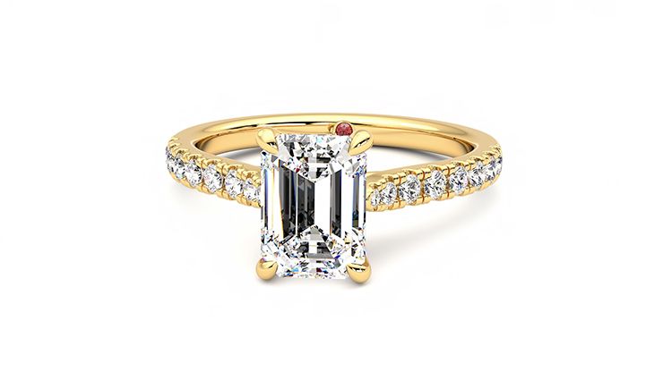 Taylor & Hart Aurora Emerald Engagement Ring 360 degree image 28