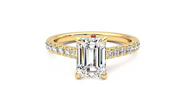 Taylor & Hart Aurora Emerald Engagement Ring 360 degree image 29
