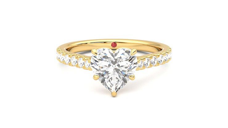 Taylor & Hart Aurora Heart Engagement Ring 360 degree image 0