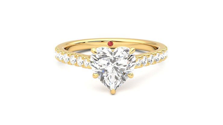 Taylor & Hart Aurora Heart Engagement Ring 360 degree image 1