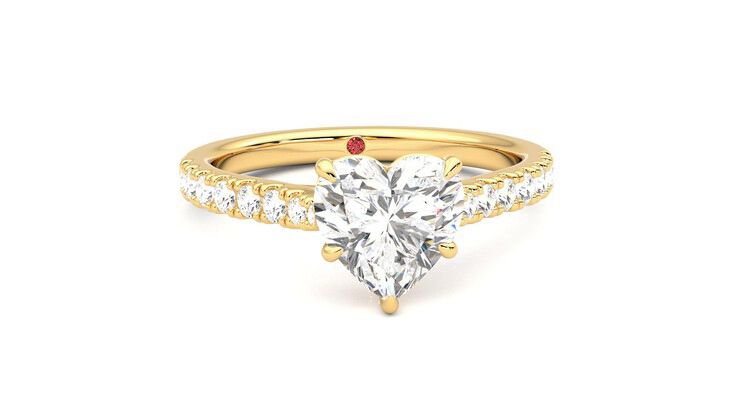 Taylor & Hart Aurora Heart Engagement Ring 360 degree image 2