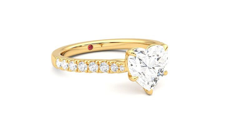 Taylor & Hart Aurora Heart Engagement Ring 360 degree image 5
