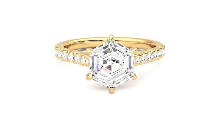 Taylor & Hart Aurora Hexagonal Engagement Ring 360 degree image 1
