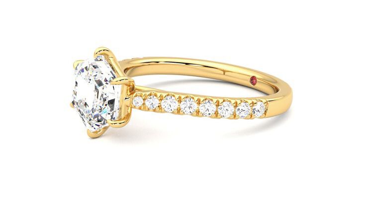 Taylor & Hart Aurora Hexagonal Engagement Ring 360 degree image 23