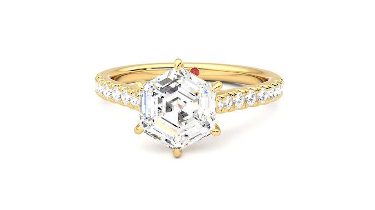 Taylor & Hart Aurora Hexagonal Engagement Ring 360 degree image 28