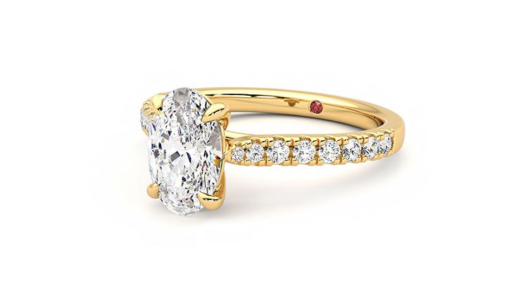 Taylor & Hart Aurora Oval Engagement Ring 360 degree image 25