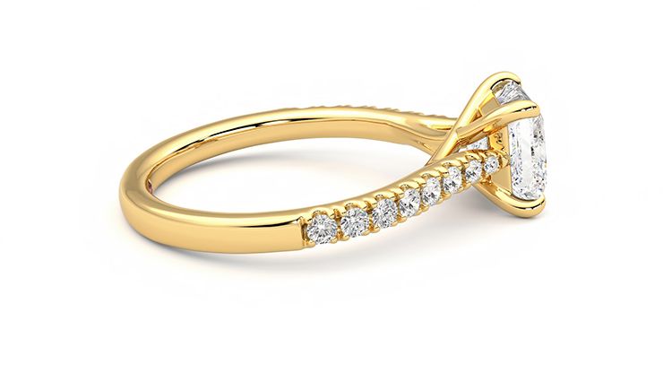 Taylor & Hart Aurora Princess Engagement Ring 360 degree image 10