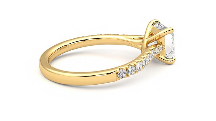Taylor & Hart Aurora Princess Engagement Ring 360 degree image 11