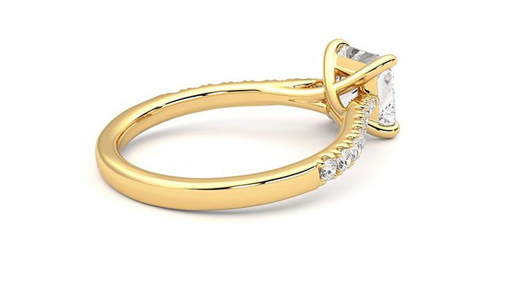 Taylor & Hart Aurora Princess Engagement Ring 360 degree image 12