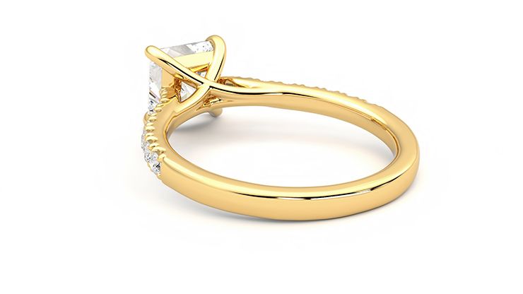 Taylor & Hart Aurora Princess Engagement Ring 360 degree image 17