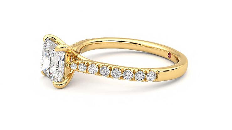 Taylor & Hart Aurora Princess Engagement Ring 360 degree image 22