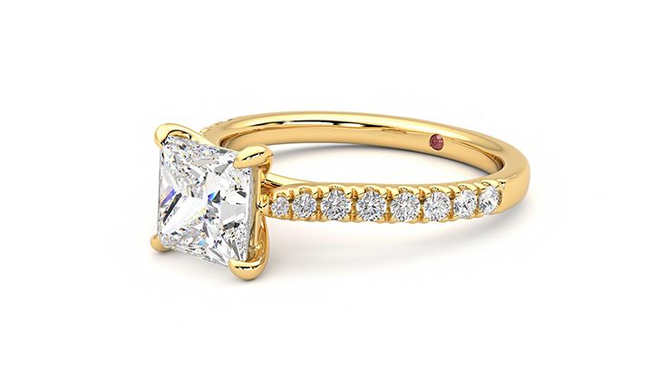 Taylor & Hart Aurora Princess Engagement Ring 360 degree image 24