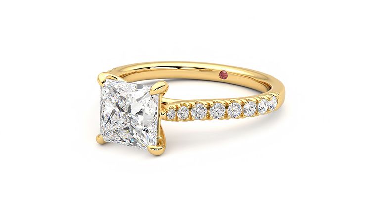 Taylor & Hart Aurora Princess Engagement Ring 360 degree image 25
