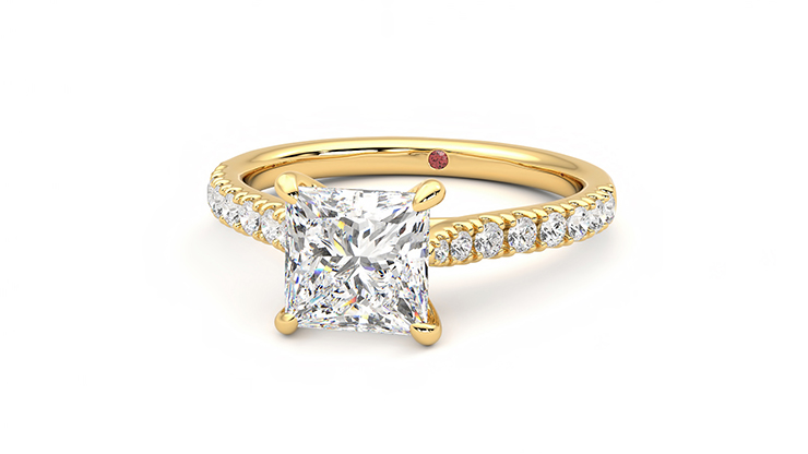 Aurora | 18ct Yellow Gold pavé style engagement ring | Taylor & Hart