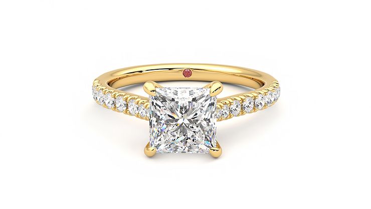 Taylor & Hart Aurora Princess Engagement Ring 360 degree image 29