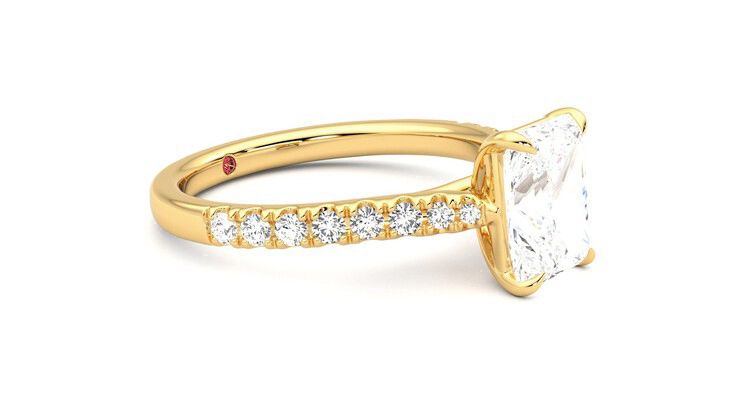 Taylor & Hart Aurora Radiant Engagement Ring 360 degree image 7