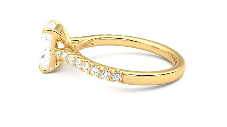 Taylor & Hart Aurora Radiant Engagement Ring 360 degree image 20