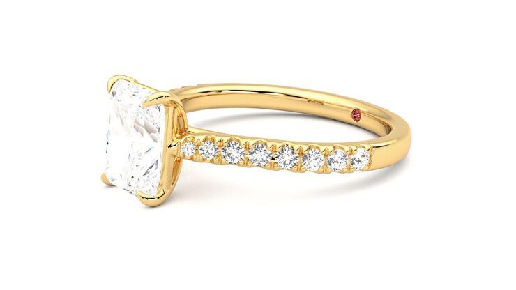 Taylor & Hart Aurora Radiant Engagement Ring 360 degree image 23
