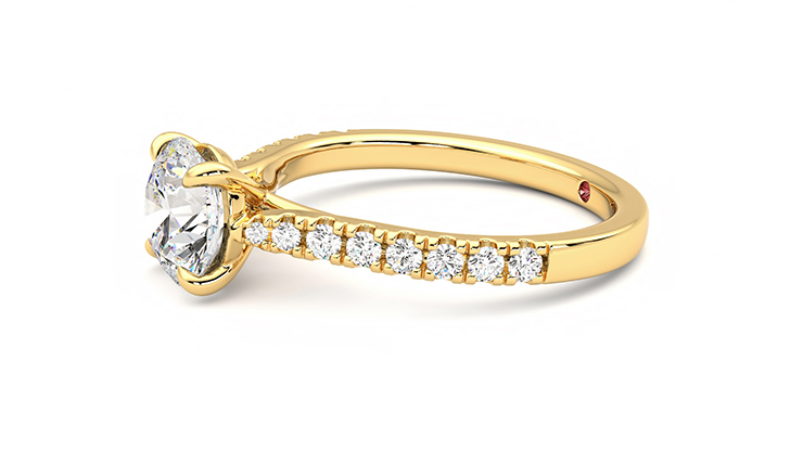 Taylor & Hart Aurora Round Engagement Ring 360 degree image 22