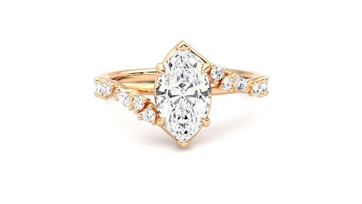 Taylor & Hart Avalon Marquise Engagement Ring 360 degree image 1