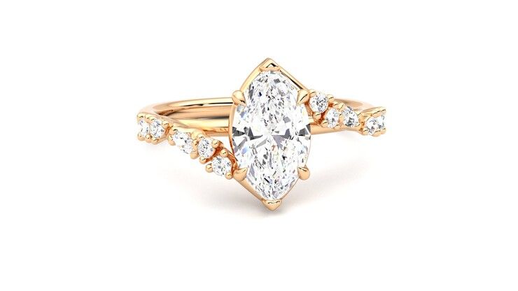 Taylor & Hart Avalon Marquise Engagement Ring 360 degree image 2