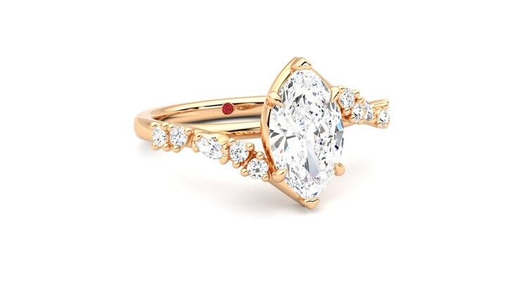 Taylor & Hart Avalon Marquise Engagement Ring 360 degree image 4
