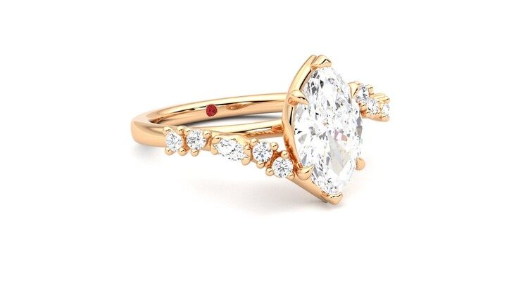 Taylor & Hart Avalon Marquise Engagement Ring 360 degree image 5
