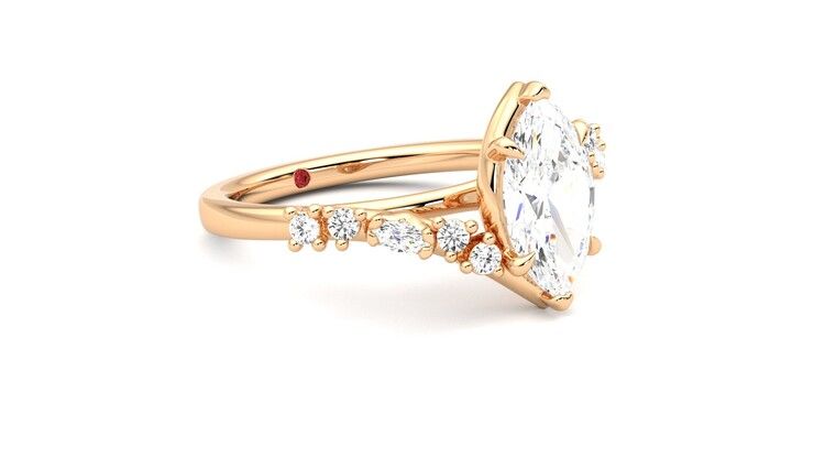 Taylor & Hart Avalon Marquise Engagement Ring 360 degree image 6