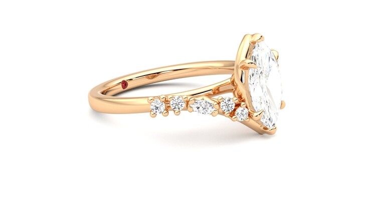 Taylor & Hart Avalon Marquise Engagement Ring 360 degree image 7