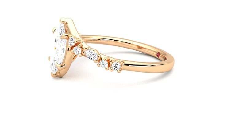 Taylor & Hart Avalon Marquise Engagement Ring 360 degree image 22