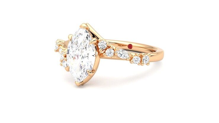 Taylor & Hart Avalon Marquise Engagement Ring 360 degree image 25