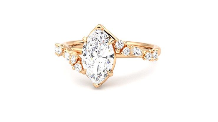 Taylor & Hart Avalon Marquise Engagement Ring 360 degree image 27
