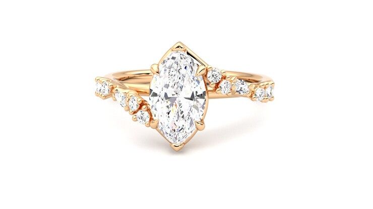 Taylor & Hart Avalon Marquise Engagement Ring 360 degree image 28