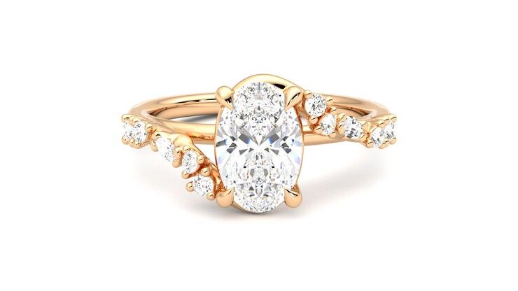 Taylor & Hart Avalon Oval Engagement Ring 360 degree image 0