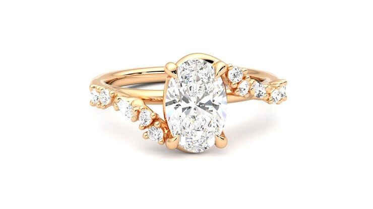 Taylor & Hart Avalon Oval Engagement Ring 360 degree image 2