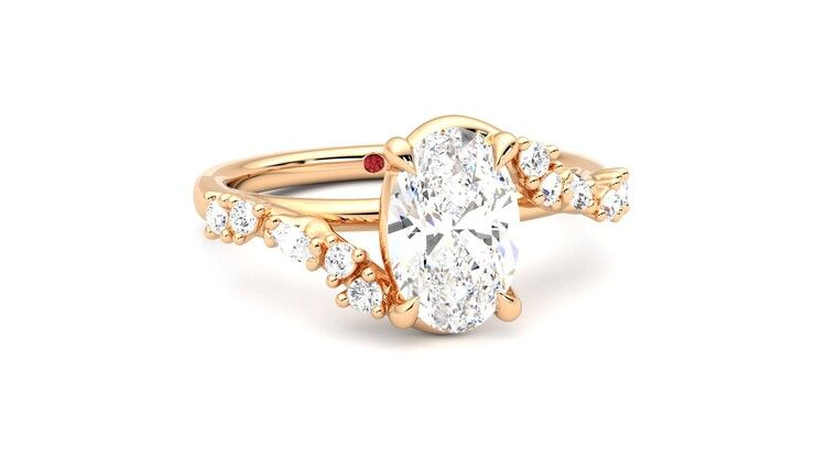 Taylor & Hart Avalon Oval Engagement Ring 360 degree image 3