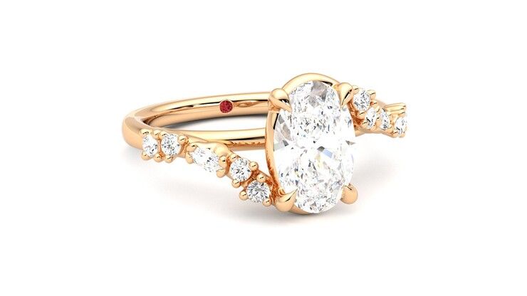 Taylor & Hart Avalon Oval Engagement Ring 360 degree image 4